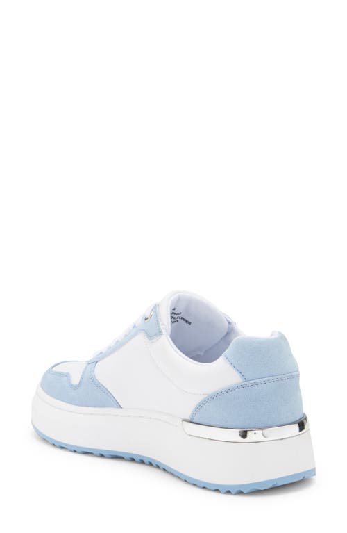 Shop Nine West Calpha Platform Sneaker In White/light Blue