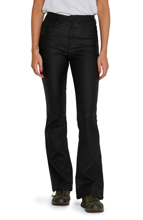 Noisy May Sallie coated flare pants in black