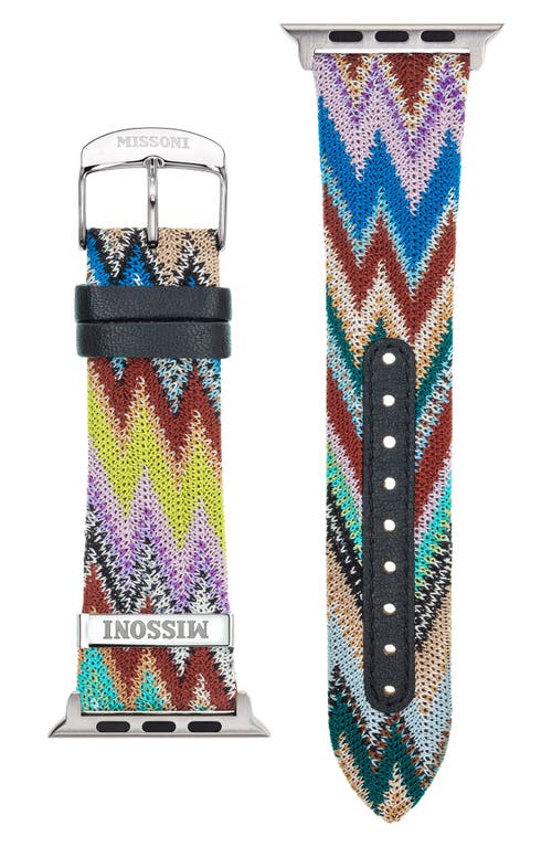 Missoni Zigzag 24mm Textile Apple Watch® Watchband in Multi Red