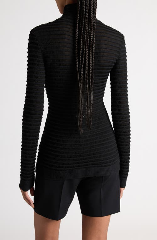 Shop Valentino Garavani Rib Turtleneck Sweater In Nero