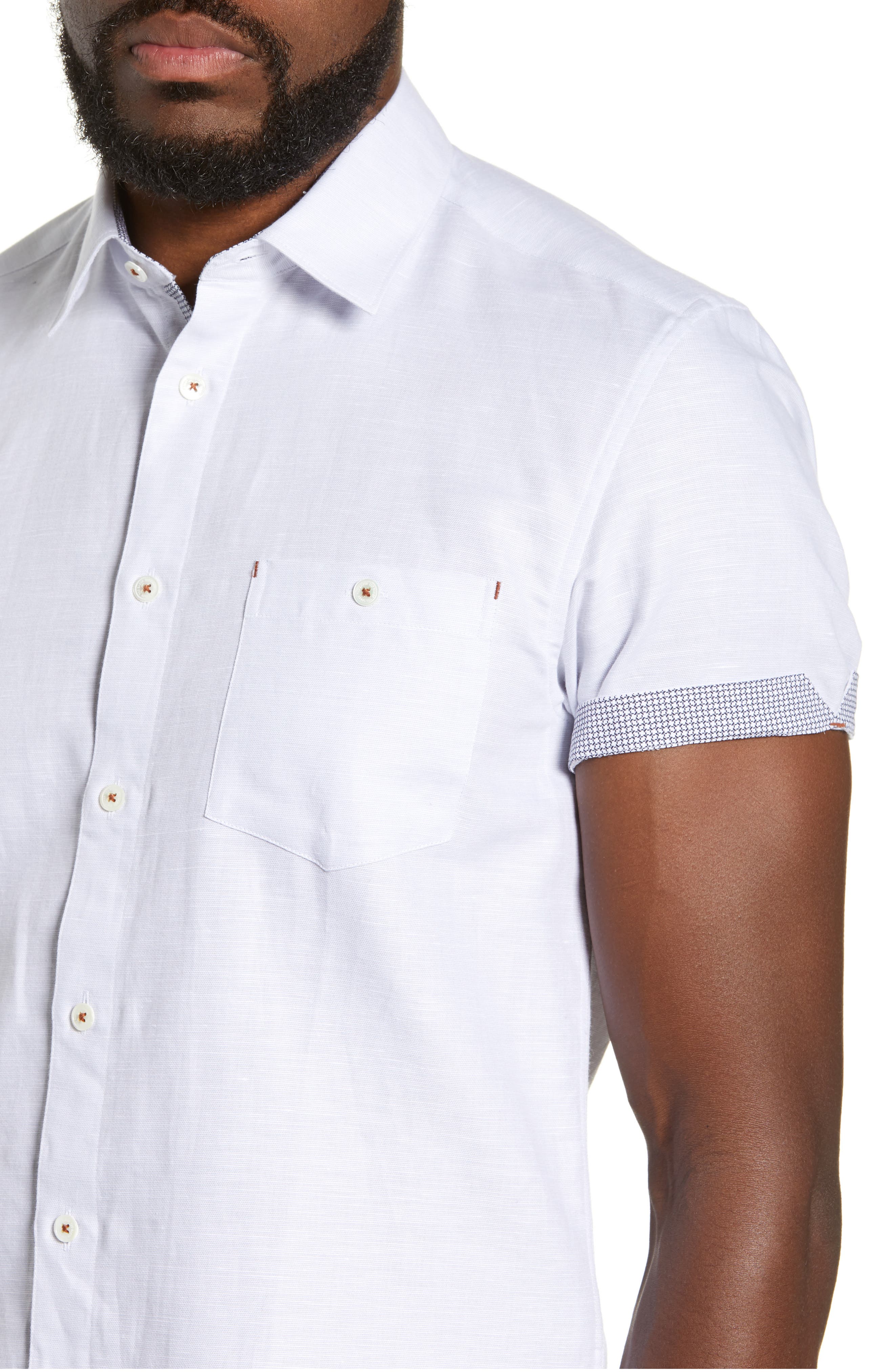 Ted Baker London | Graphit Slim Fit Cotton & Linen Shirt | Nordstrom Rack
