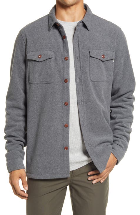 Dark Grey Soft Tulle 4-Bar Oversized Shirt Jacket
