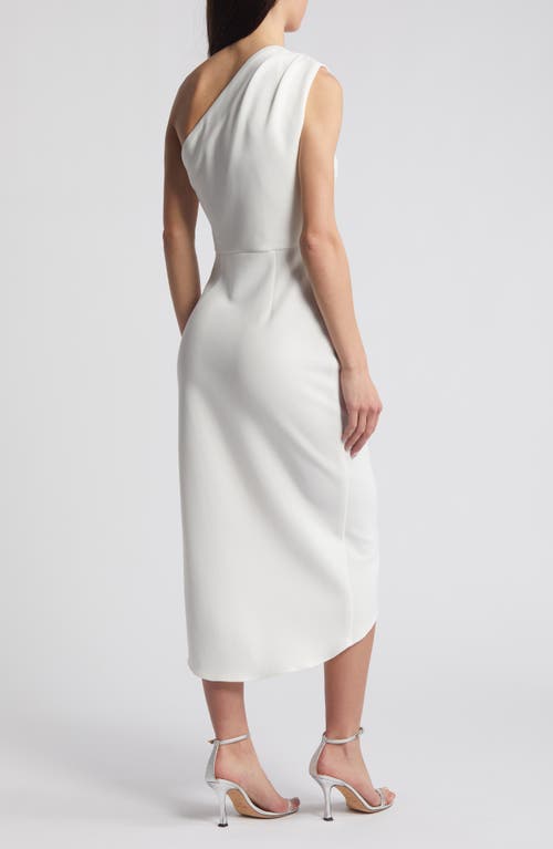 Shop Elliatt Xara One-shoulder Asymmetric Crepe Cocktail Dress In White