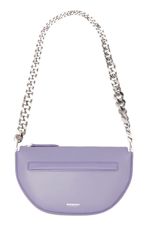 burberry Mini Olympia Leather Shoulder Bag in Soft Violet