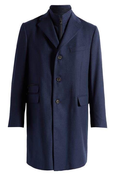 Men's Wool Coat, Wesley Blue Plaid