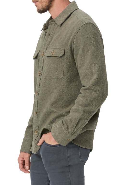 Paige Wilbur Cotton Twill Overshirt In Shaded Olive