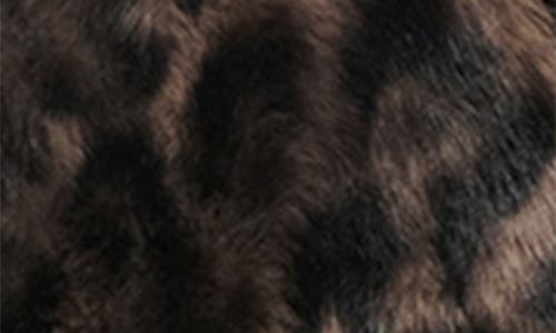 Apparis Noor Leopard Print Faux Fur Pouch In Dark Leopard