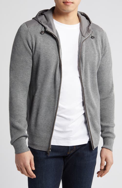 Peter Millar Crown Crafted Holdridge Cotton & Wool Hooded Cardigan Gale Grey at Nordstrom,