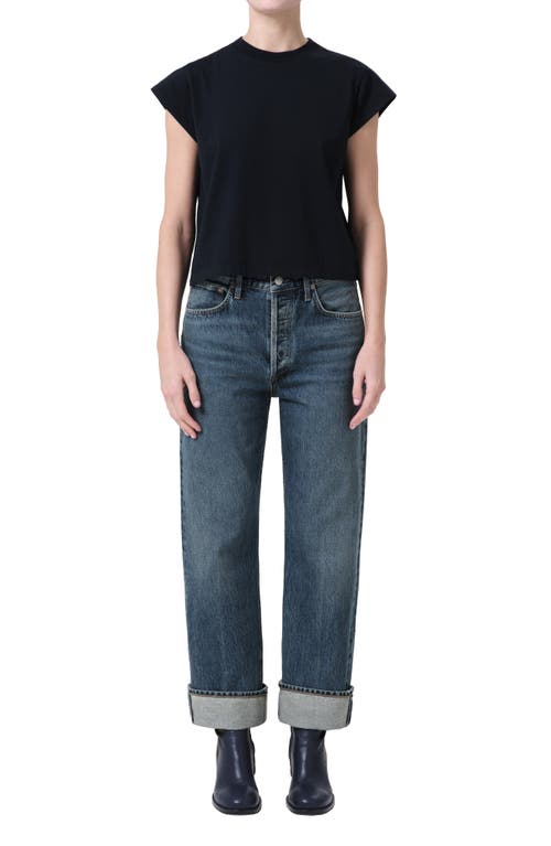 Shop Agolde Fran High Waist Cuff Wide Leg Jeans In Dwell