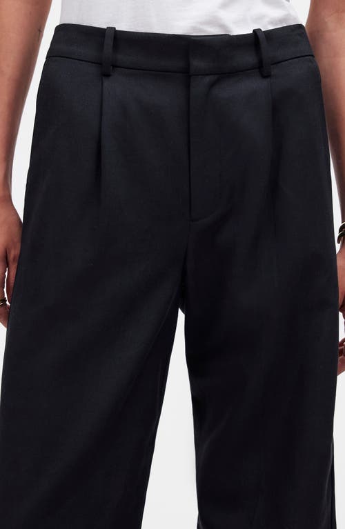 Shop Madewell Slouchy Straight Leg Twill Pants In True Black