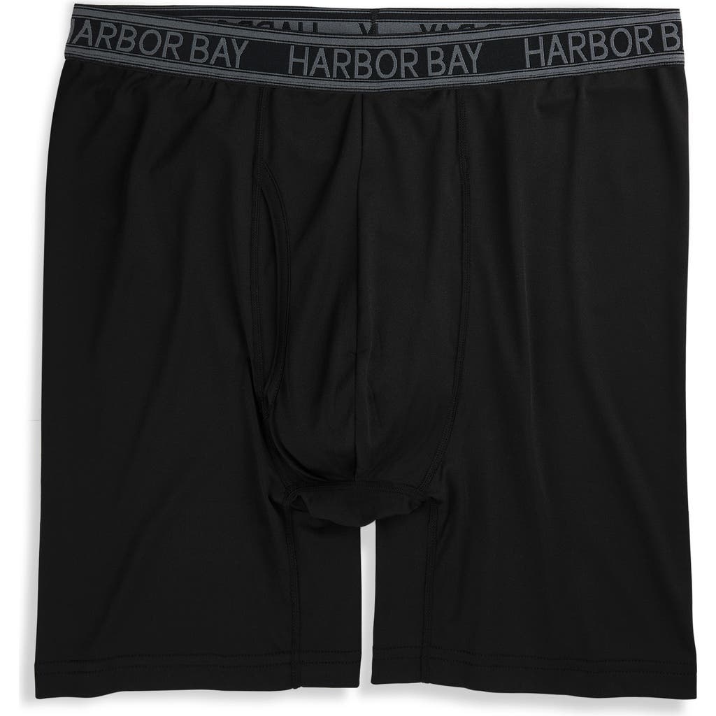 Harbor Bay Tech Stretch Solid Boxer Briefs In Black