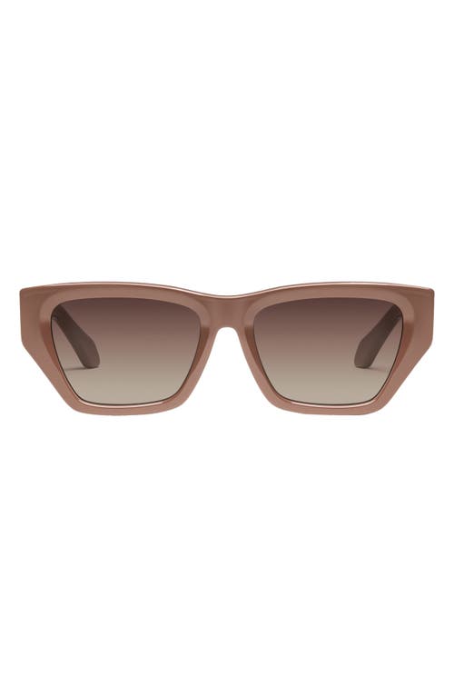 Quay Australia No Apologies 40mm Gradient Square Sunglasses In Doe/brown