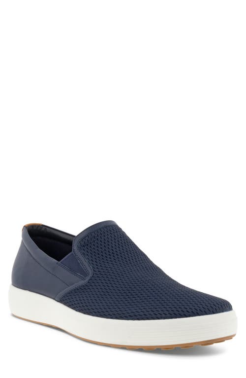 Ecco Soft 7 2.0 Water Resistant Slip-on Sneaker In Blue