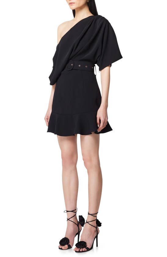 Shop Elliatt Vigo One-shoulder Belted Minidress In Black