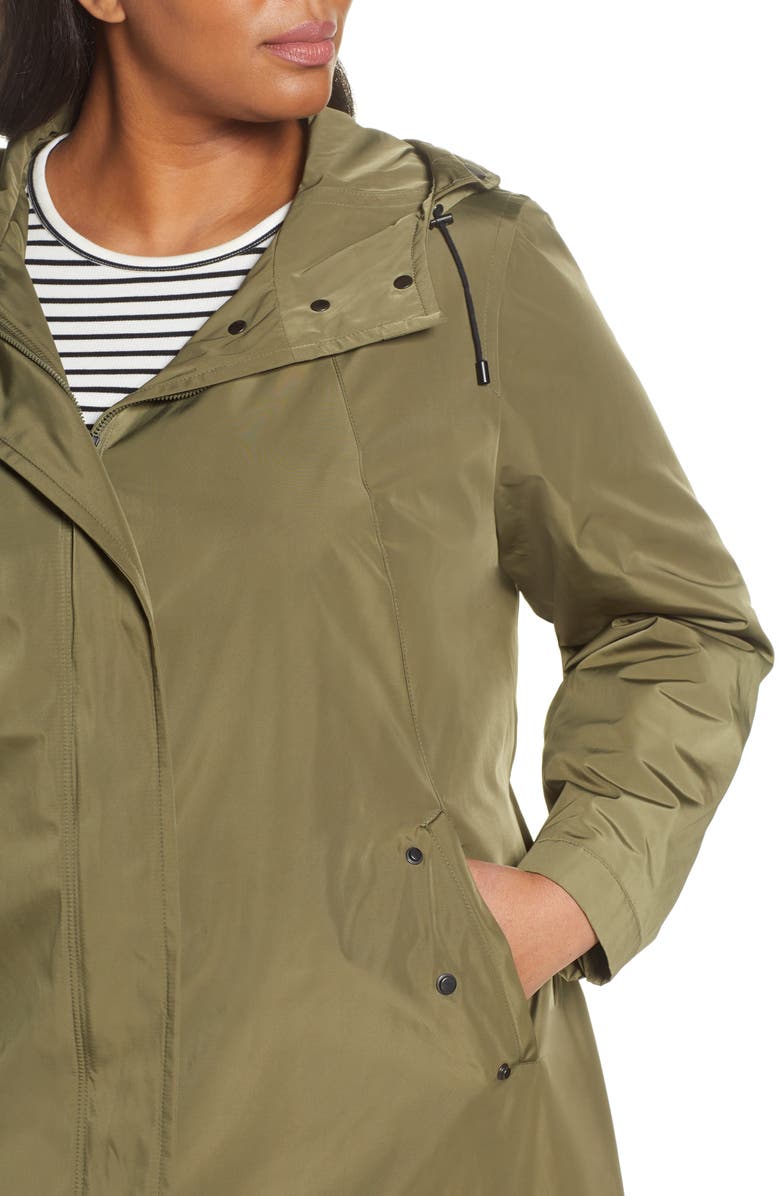 Gallery Water Repellent Hooded Raincoat, Alternate, color, 