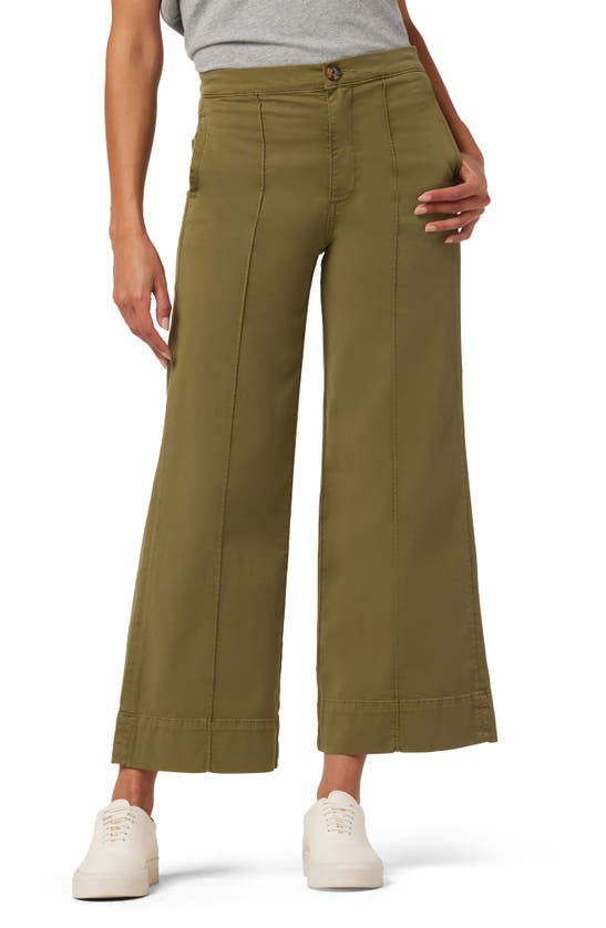Joe's The Madison High Waist Ankle Wide Leg Trousers In Burnt Olive