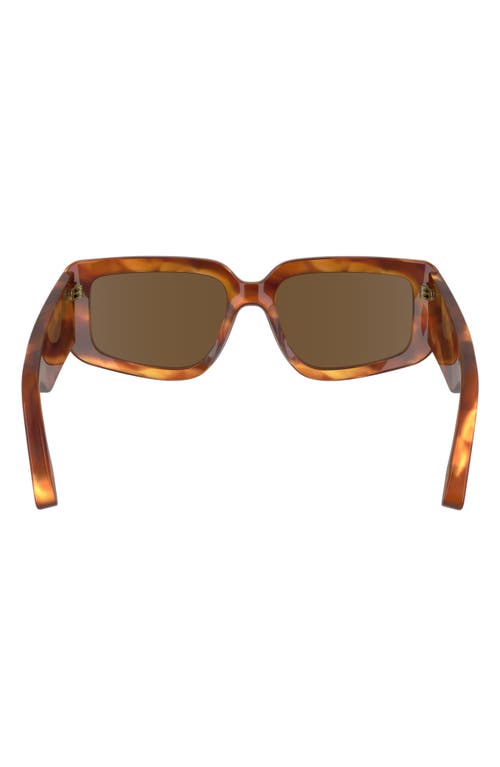 Shop Victoria Beckham Vb Monogram 54mm Modified Rectangular Sunglasses In Striped Blonde Havana