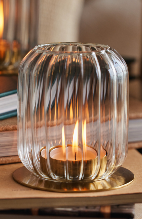 Fleck Kira Glass Lantern Set Of 2 In Clear