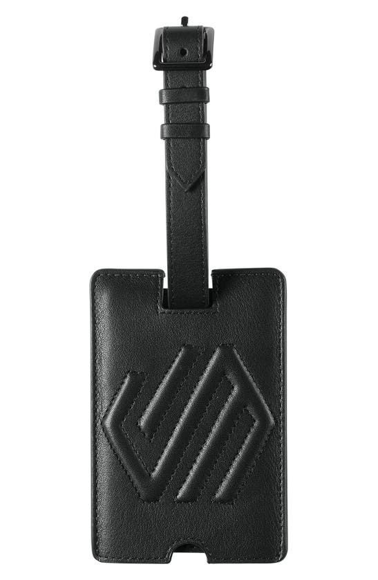 Johnston & Murphy Richmond Leather Luggage Tag In Black