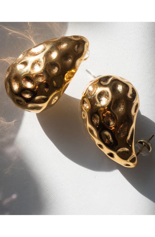 Shop Luv Aj The Doheny Molten Dome Drop Earrings In Gold