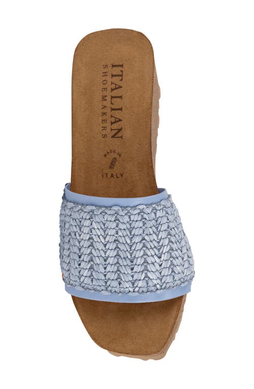 Italian Shoemakers Ibbie Platform Wedge Slide Sandal In Sky