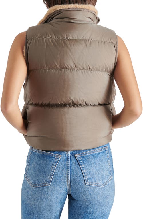 Steve Madden Brady Reversible Quilted Vest In Grey