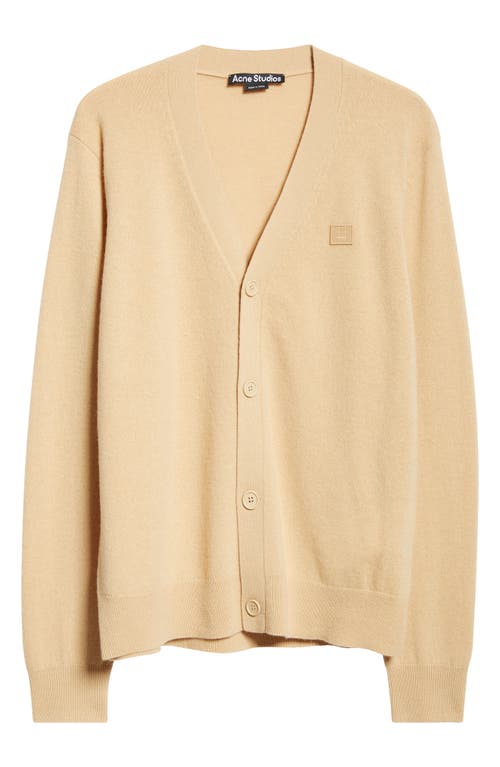 Acne Studios Keve Face Patch Wool Cardigan In Neutral
