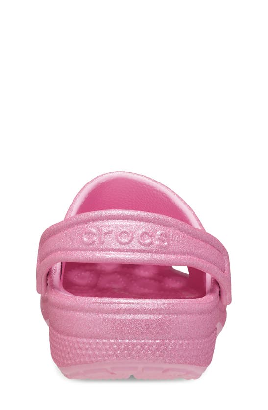 Shop Crocs Kids' Classic Glitter Clog In Pink Tweed Glitter