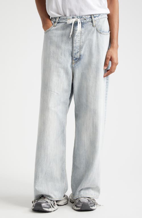 Balenciaga Mid-rise Cotton Twill Wide-leg Pants In 9780 Bleached Ring