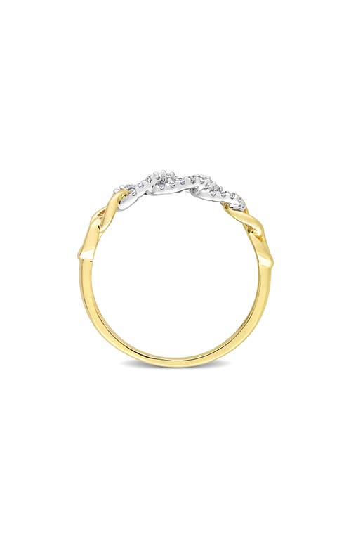 Delmar Diamond Mini Link Two-tone Ring In White