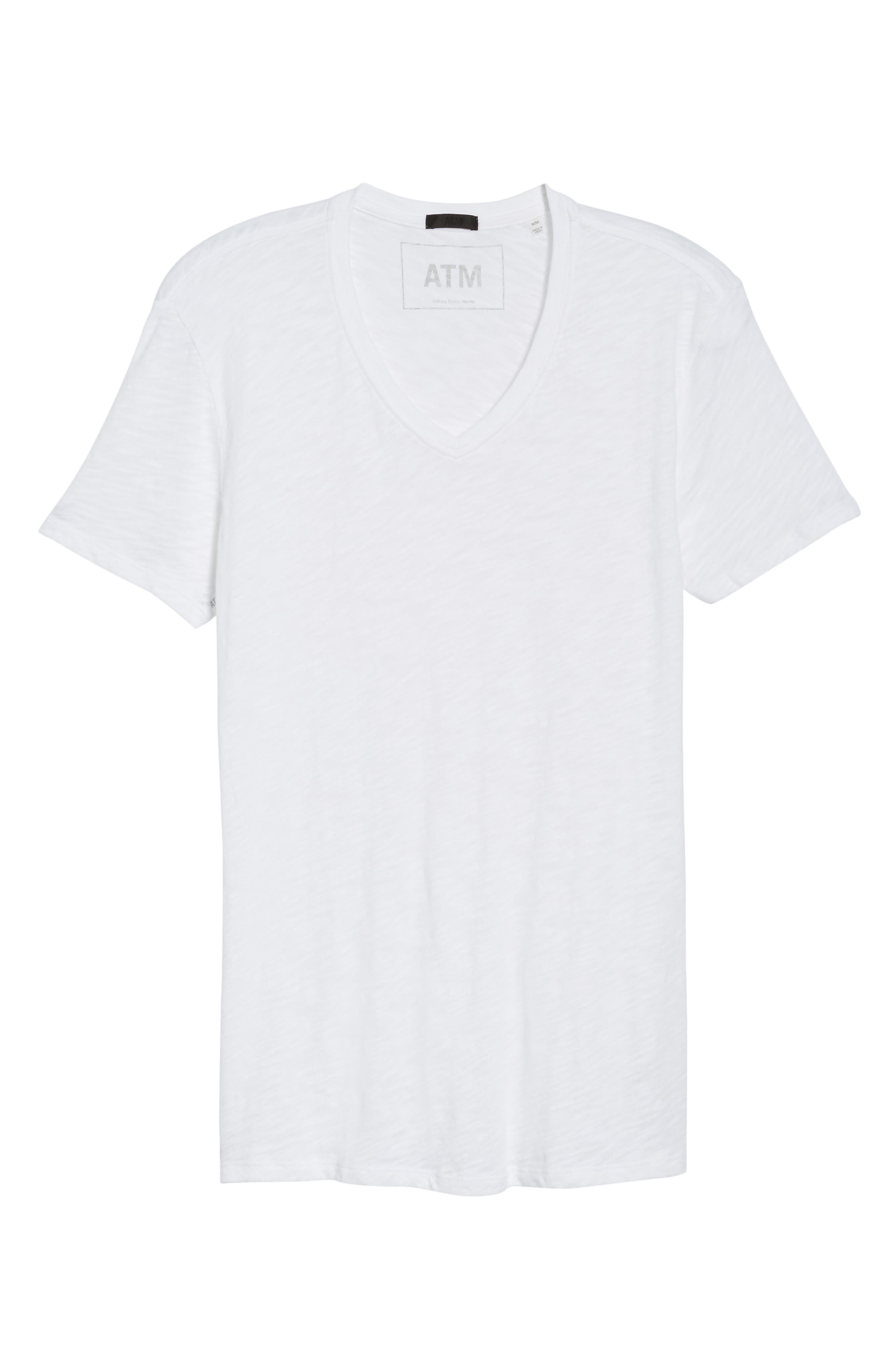 white v neck tee