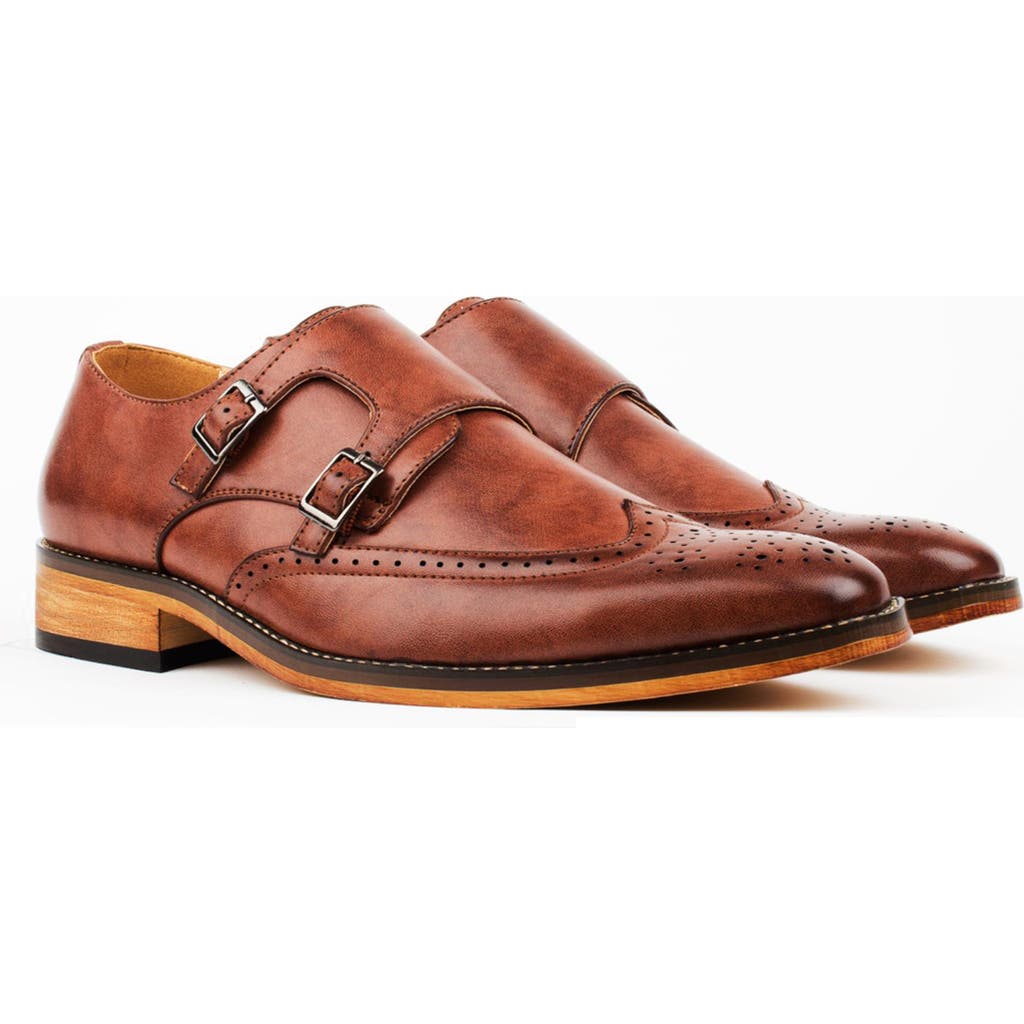 Gino Vitale Monk Strap Shoe In Brown