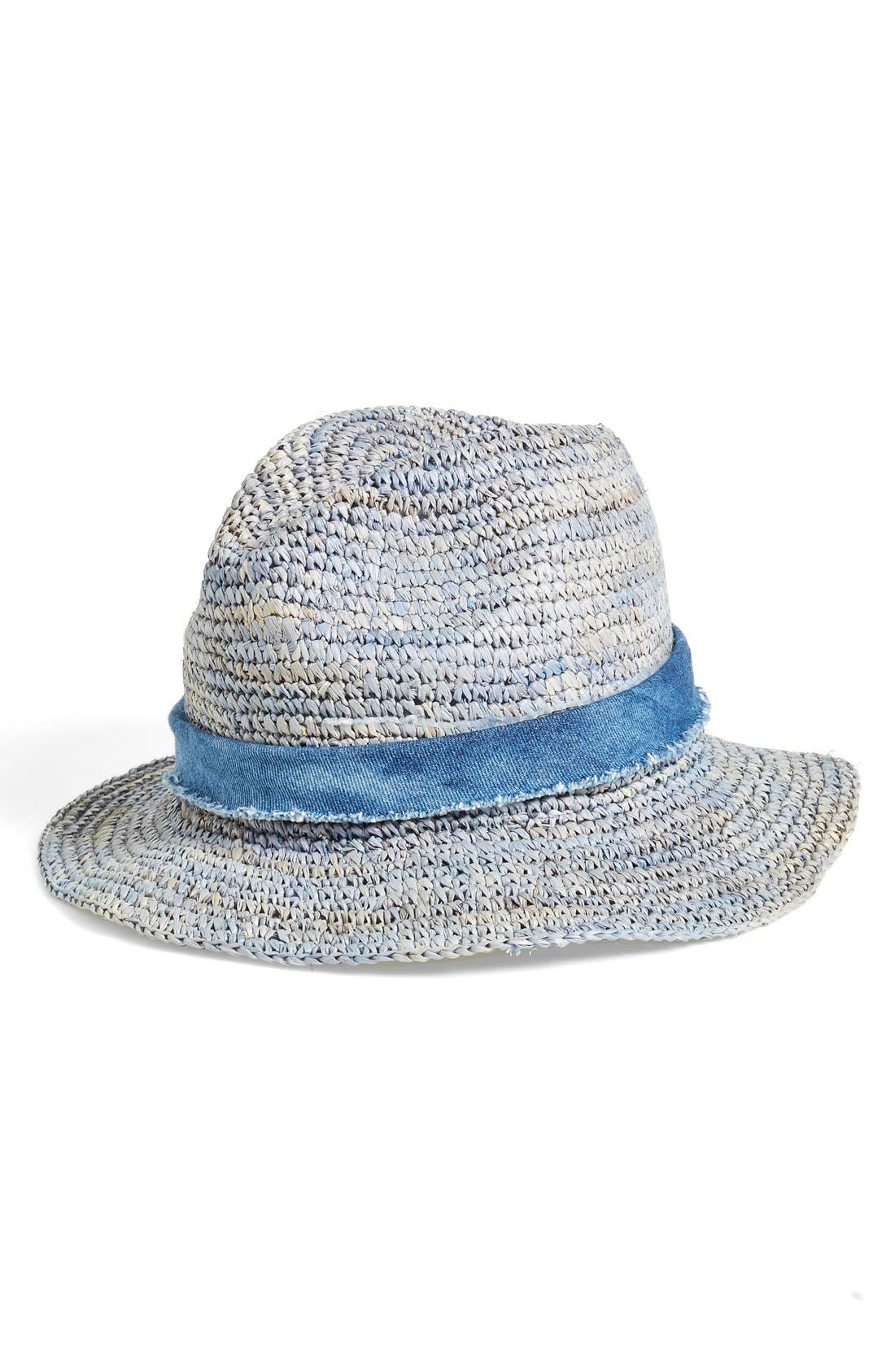 Treasure&Bond Raffia Crochet Fedora Nordstrom