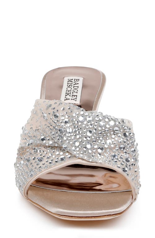 Shop Badgley Mischka Collection Brandy Slide Sandal In Soft Nude Satin