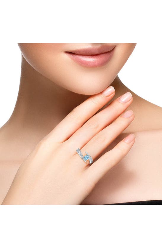 Shop Hueb Aquamarine & Diamond Ring In White Gold