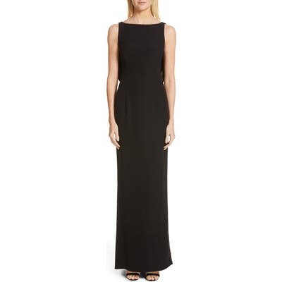 Emporio Armani Satin Bow Back Trumpet Gown