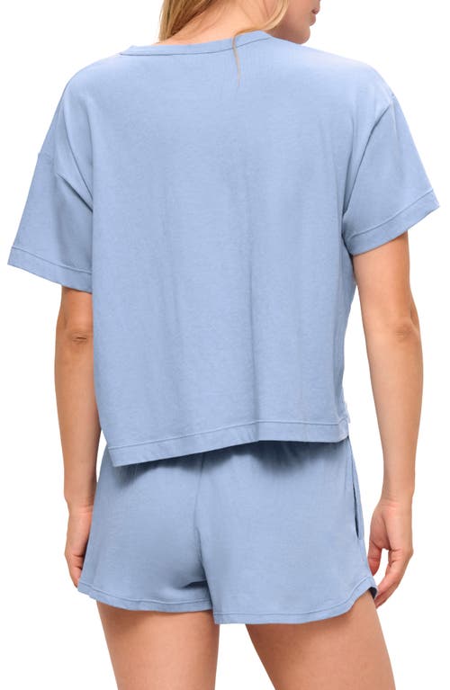 Shop Eberjey Oversize Aloe Infused Cotton Blend Pajama Top In Wedgewood Blue