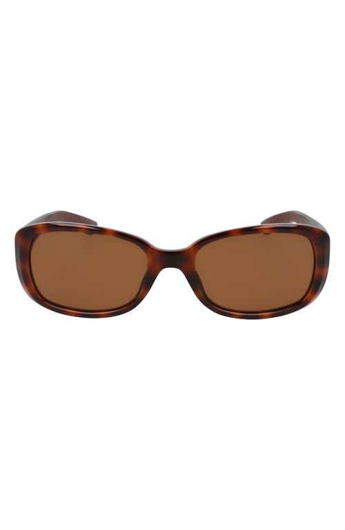 Shop Nike Epic Breeze 135mm Rectangular Sunglasses In Tortoise/brown