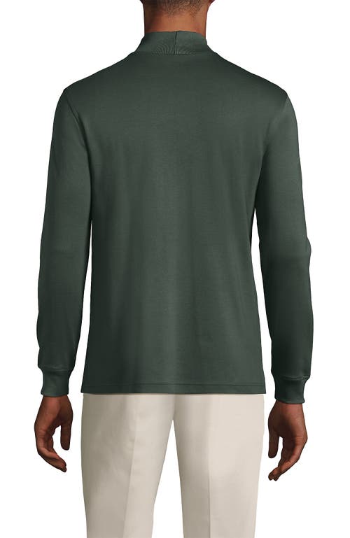 Shop Lands' End Cotton Supima Mock Turtleneck In Spruce