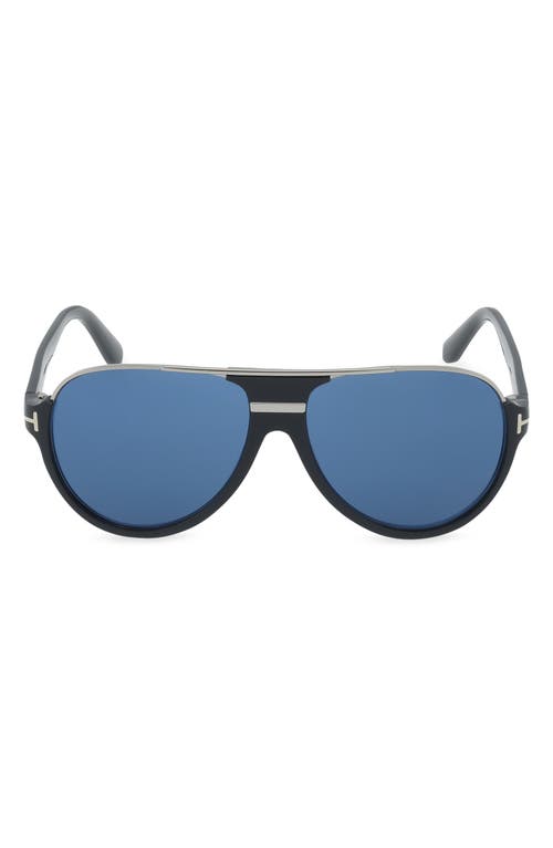 Tom Ford 'dimitry' 59mm Aviator Sunglasses In Blue