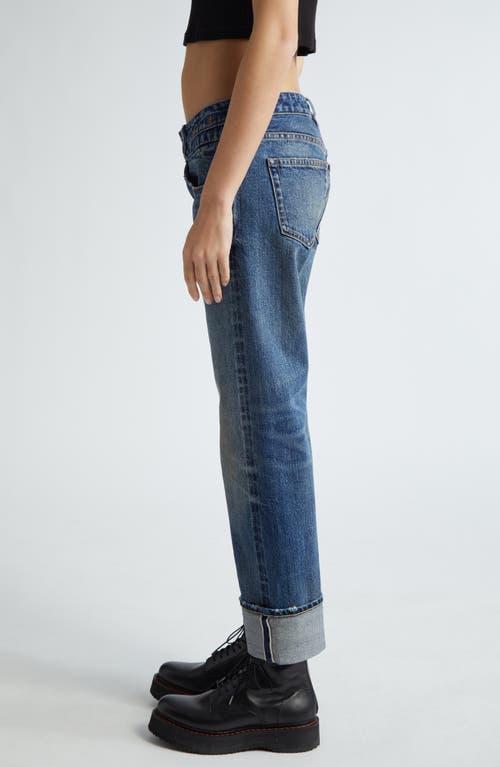 Shop R13 Cuff Hem Straight Leg Boy Jeans In Capel Selvedge Blue