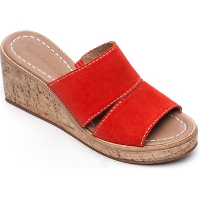 Bernardo Kami Platform Wedge Slide Sandal, Red
