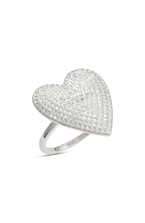Mon Amor Heart Ring in Silver