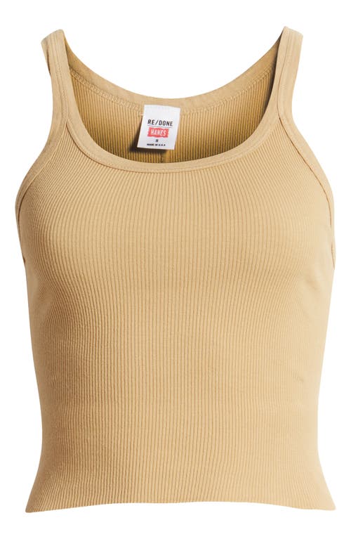 Shop Re/done Rib Crop Tank In Sand