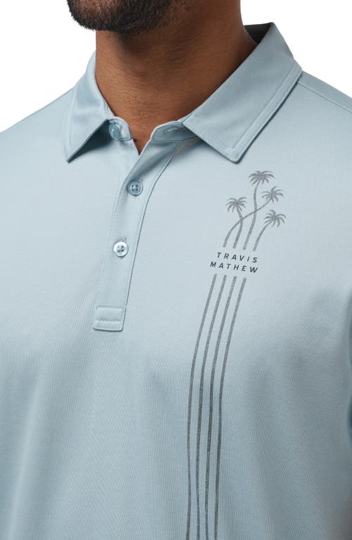 Shop Travismathew Pacific Vibe Cotton Blend Polo In Heather Dusty Blue