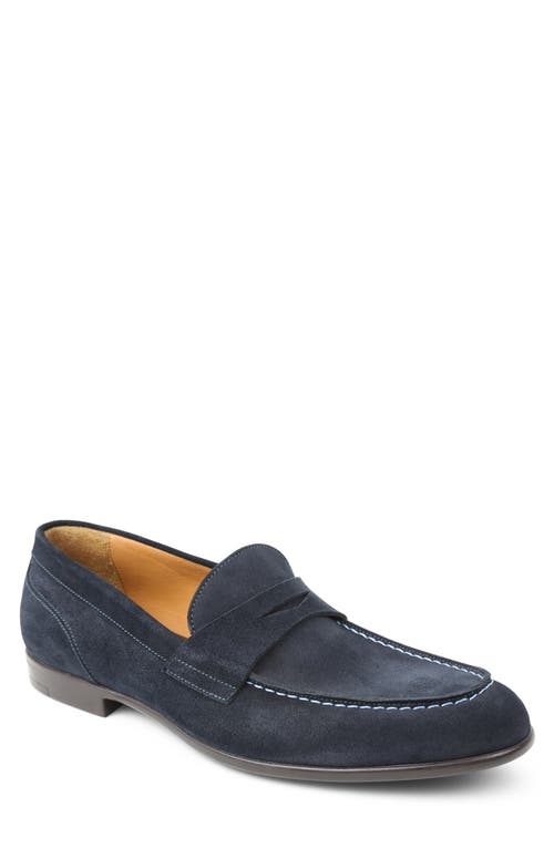 Silas Penny Loafer in Navy Suede