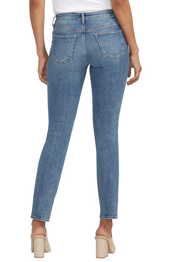 Shop Jag Jeans Jag Forever Stretch Mid Rise Slim Straight Leg Jeans In Blue Nile