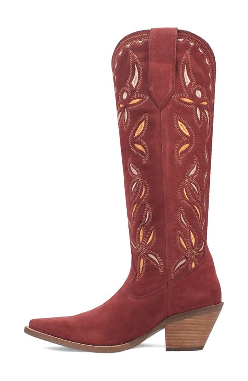 Shop Dingo Bandelera Knee High Western Boot In Burgundy