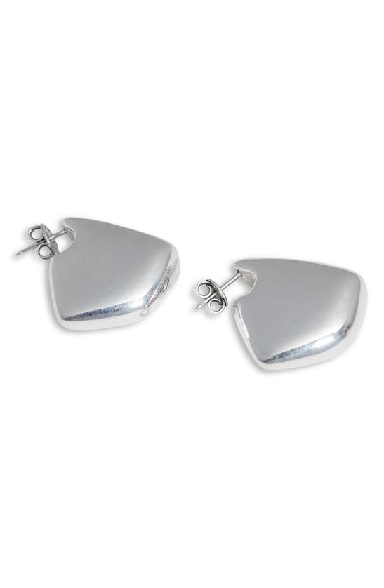 Shop Bottega Veneta Small Vahuo Fin Earrings In Silver