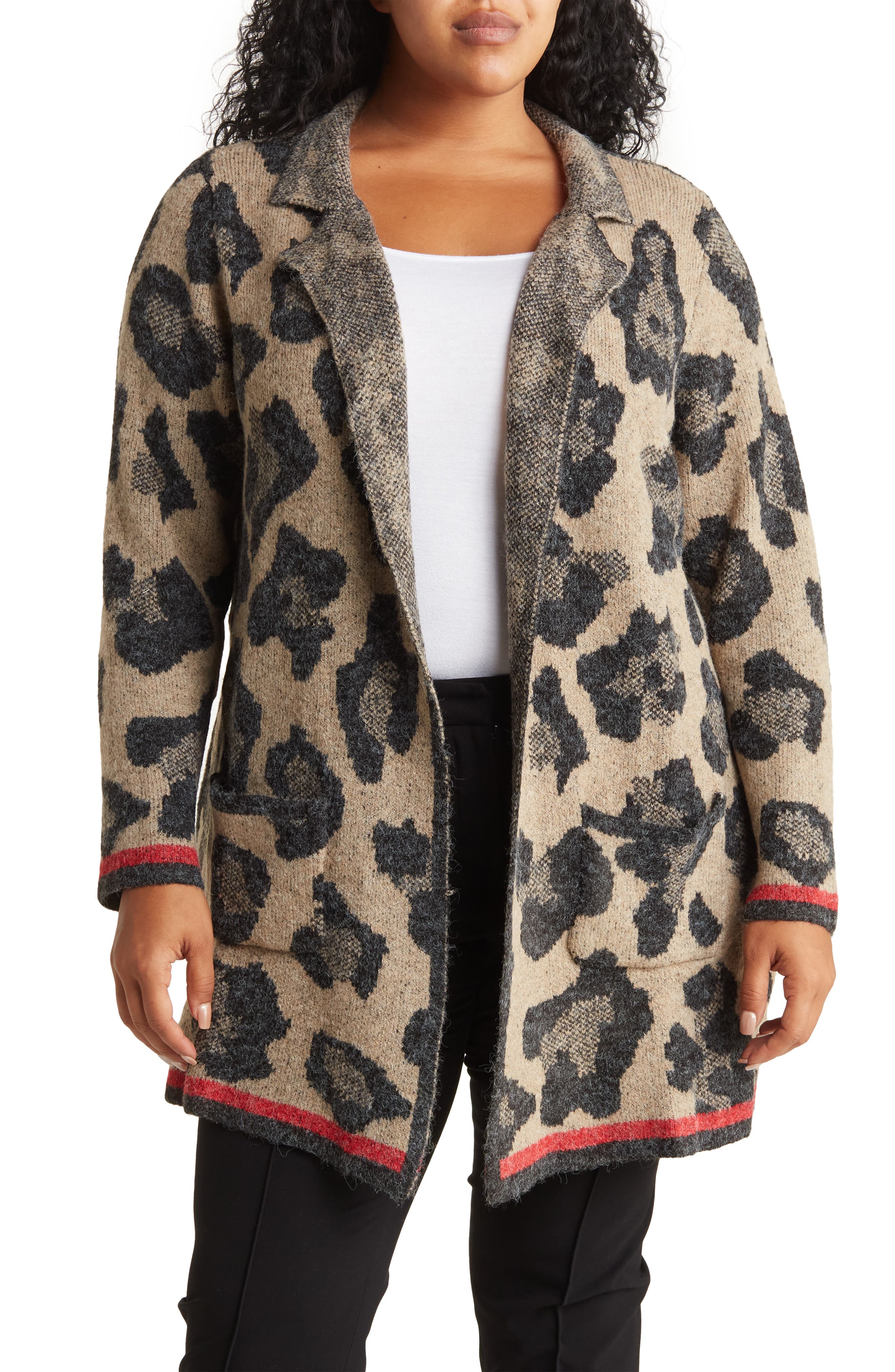 Joseph A Leopard Print Notch Collar 